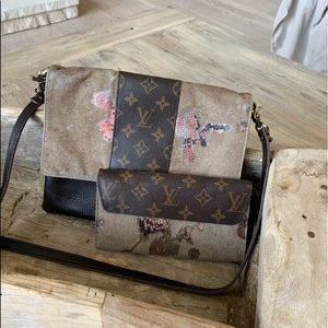 Upcycled Louis Vuitton Sugar Sugar Bag and wallet